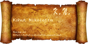 Kohut Nikoletta névjegykártya