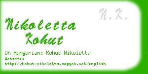 nikoletta kohut business card